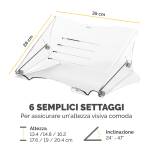 Supporto notebook Clarity - 35 x 27 x 13,4-20,4 cm - Fellowes - 9731401 - 43859752737 - DMwebShop - 1