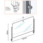 Schermo protettivo da scrivania Slim - con morsetto in alluminio - 65 x 107 cm - Studio T - 1605056 - DMwebShop - 2