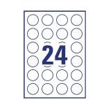 Etichette adesive tonde L4850 in carta rimovibili diametro 37 mm 24 etichette per foglio 25 fogli bianco Avery L4851REV - 22004 - 1