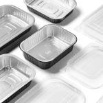 Contenitore alluminio stirato c coperchio R PET 4 porzioni - 18080 - 1