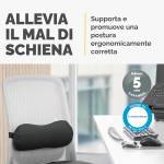 Cuscino Lombare Breyta - 17 x 35 x 6 cm - in tessuto - nero - Fellowes - 100119853 - 43859803064 - DMwebShop - 4