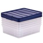 Contenitore multiuso 32 x 40 x 11 cm - 12 lt - PP - con coperchio blu - trasparente - Fellowes - Bankers Box - 100135769 - 43859804832 - DMwebShop - 3