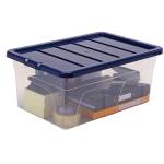 Contenitore multiuso 37 x 56 x 25 cm - 38 lt - PP - con coperchio blu - trasparente - Fellowes - Bankers Box - 100135772 - 43859804856 - DMwebShop - 1
