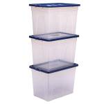 Contenitore multiuso 38 x 56 x 41 cm - 64 lt - PP - con coperchio blu - trasparente - Fellowes - Bankers Box - 100135773 - 43859804863 - DMwebShop - 3