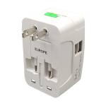 Adattatore da viaggio universale 2 prese USB bianco Melchioni - 28272 - 3