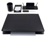 Servizio scrittoio art 119 nero in similpelle 5 componenti - 26664 - 1