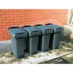 Bidone mobile a pedale 40 x 65 x 81 cm 80 lt PPL bianco - 22238 - 1