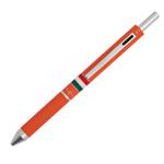Penna a sfera a scatto multifunzione fusto verde arancione gommato Italia - 26648 - 1