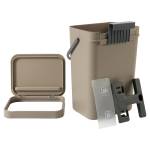 Pattumiera Gino per rifiuti organici 24 x 19 x 35,5 cm 12 lt marrone - 26233 - 1