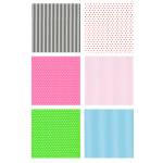 Rotolo carta regalo 2 mt x 70 cm fantasie righe e pois espositore 50 pezzi - 26869 - 2