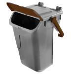 Contenitore portarifiuti Ecology con sportello e maniglione 35 lt grigio bruno - 27500 - 1
