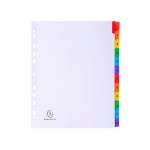 Separatore numerico 1,12 cartoncino bianco 160 gr tasti colorati A4 maxi - 16927 - 1