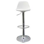 Sgabello Bobba PPL acciaio cromato 39 x 42 x 83,104 cm bianco - 24807 - 1