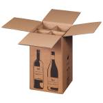 Scatola Wine Pack 4 bottiglie 21,2 x 20,4 x 36,8 cm cartone doppia onda avana - 27400 - 1