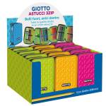 Astuccio 3 zip collezione Stilnovo 19,5 x 7,5 x 12,9 cm colori neon assortiti - 25174 - 7