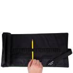 Astuccio arrotolabile Roller con astuccio zip interno 24 scomparti tessuto 7,5 x 21,5 cm nero - 21847 - 1