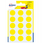 Etichetta adesiva tonda PSA - permanente - Ø 19 mm - giallo - blister 90 etichette - Avery - PSA19J - 5014702026447 - DMwebShop