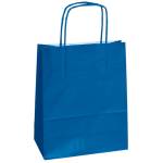 Shopper Twisted maniglie cordino 14 x 9 x 21 cm carta kraft blu - 3347