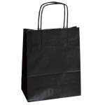 Shopper Twisted maniglie cordino 14 x 9 x 21 cm carta kraft nero - 3366