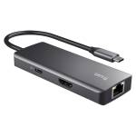 Adattatore multiporta Dalyx USB C 6 in 1 alluminio argento - 28996 - 1