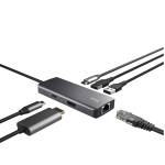 Adattatore multiporta Dalyx USB C 6 in 1 alluminio argento - 28996 - 3