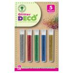Glitter Bio grana fine 10 ml colori assortiti blister 5 flaconi - 3857