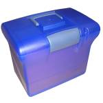 Valigetta Arianna blu traslucido con 5 cartelle sospese Joker interasse 33 cm 37x25x30 cm colori assortiti - 16245 - 1