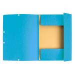 Cartella 3 lembi con elastico angolare A4 dorso 0,3 cm cartoncino Lustre turchese - 9365 - 1