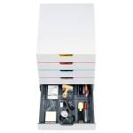 Cassettiera 5 cassetti colorati bianco ghiaccio cassetti 5 cm - 1871 - 2