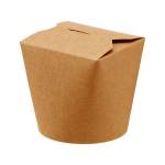 Contenitori rotondi da asporto 9,8 x 8,5 x 9,2 cm carta kraft PE avana - 28149 - 1