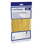 Coppia di guanti in lattice felpato R90 taglia S giallo - 27870 - 1
