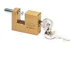 Lucchetto corazzato per saracinesca ottone massiccio 7,7 x 5 x 1,6 cm oro - 3537 - 1