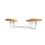 Appendiabiti da muro 6 posti 12 x 28 x 7 cm metallo legno bianco - 1780 - 3