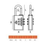 Lucchetto con combinazione 30 mm - 1954 - 1