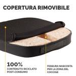 Cuscino Breyta Comfort 6 x 43 x 43 cm in tessuto nero - 30115 - 1