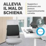 Cuscino Lombare Confort Breyta 33 x 38 x 9 cm in tessuto nero - 30117 - 4