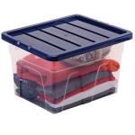 Contenitore multiuso 37 x 40 x 24,5 cm 22 lt PP con coperchio blu trasparente - 30474 - 1