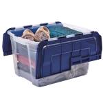 Contenitore multiuso 43 x 59 x 35 cm 55 lt PP con coperchio a cerniera blu trasparente - 30478 - 2