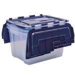Contenitore multiuso 43 x 59 x 35 cm 55 lt PP con coperchio a cerniera blu trasparente - 30478 - 4