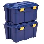 Baule multiuso 39 x 59 x 33 cm 40 lt PP con coperchio blu-giallo - 100135776 - 43859804894 - DMwebShop - 3