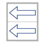 Etichette adesive in carta permanenti 115 x 70 mm 2 etichette per foglio 10 fogli simbolo freccia blu alto bianco - 5652 - 1