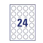 Etichette adesive tonde L4850 in carta rimovibili diametro 37 mm 25 fogli bianco - 22004 - 1