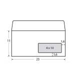 Busta Eco Strip Laser FSC con finestra adatta a stampa laser 11 x 23 cm 90 gr bianco - 13062 - 1