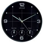 Orologio da parete On Time 4 fusi orari diametro 30 cm nero - 9682