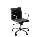 Poltrona direzionale Pollux new PND pelle con ruote e braccioli nero - 9028