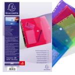 Busta forata con chiusura in velcro - PPL - 24 x 32 cm - colori assortiti - conf. 5 pezzi - Exacompta - 57380E - 82468A - DMwebShop