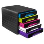 Cassettiera Smoove 36 x 28,8 x 27 cm 5 cassetti standard nero multicolore - 16334
