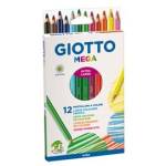 Pastelli colorati Mega - esagonale - mina 5,5 mm - conf. 12 pezzi - Giotto - 225600 - 8000825225109 - DMwebShop