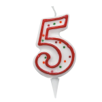 Candelina Zuccherino - numero 5 - h 8,5 cm - Big Party - CC6035 - 8020834060355 - DMwebShop