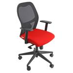 Poltrona semidirezionale Hubble Pro Memory - ignifuga - nero-rosso - con braccioli e ruote - Unisit - HUHUPM/BR/IR - 8050043745064 - DMwebShop